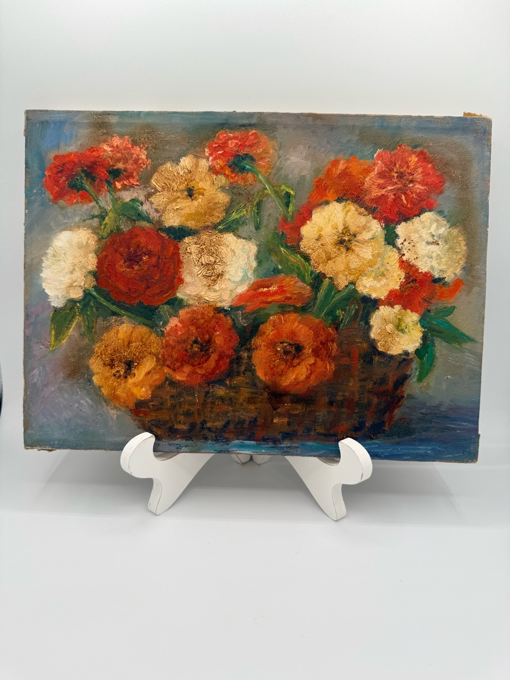 Original OOAK Floral Still Life Oil Painting on Canvas, Small, Unframed - Picture 2 of 6